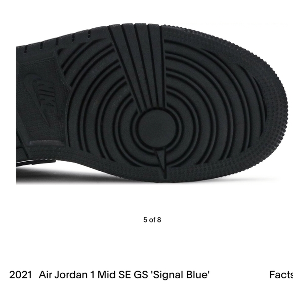 NIKE 2021 Air Jordan 1 Mid SE GS Signal Blue/ White/ Black- 5.5 youth - Picture 9 of 16